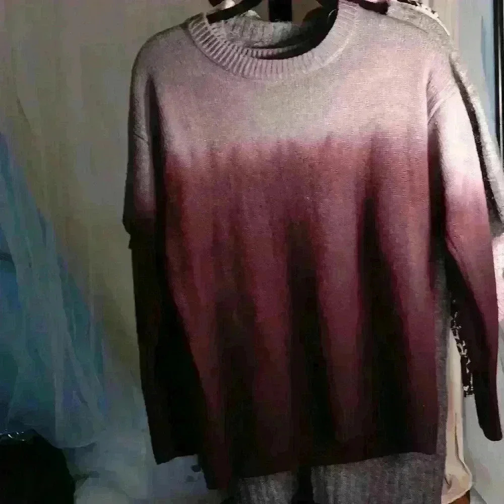 Simply Vera Vera Wang purple to wine ombre sweater long sleeve